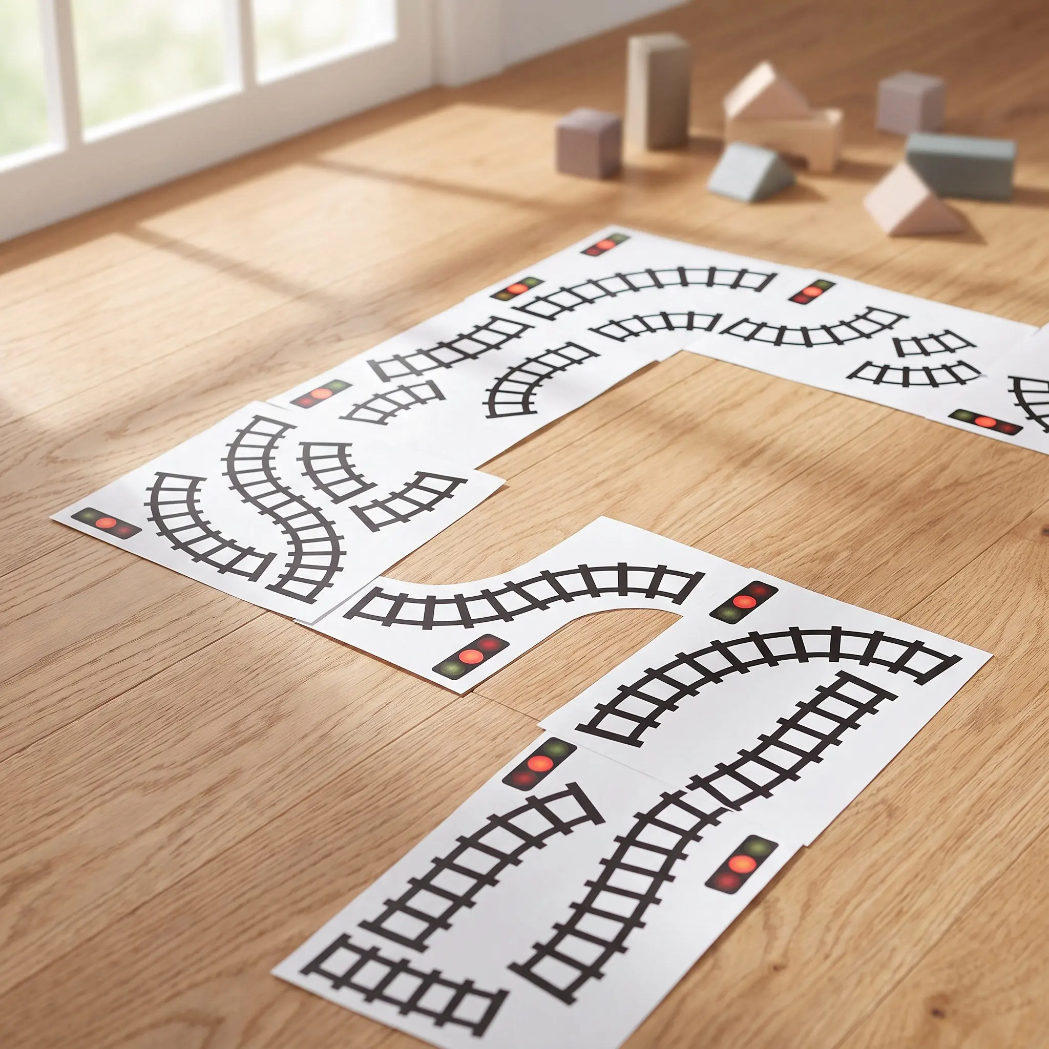 10Pcs Traffic Sign Stickers for Kids DIY Train Track Stickers Paper Easy Apply Removable Wall Decals Home School Road Signs