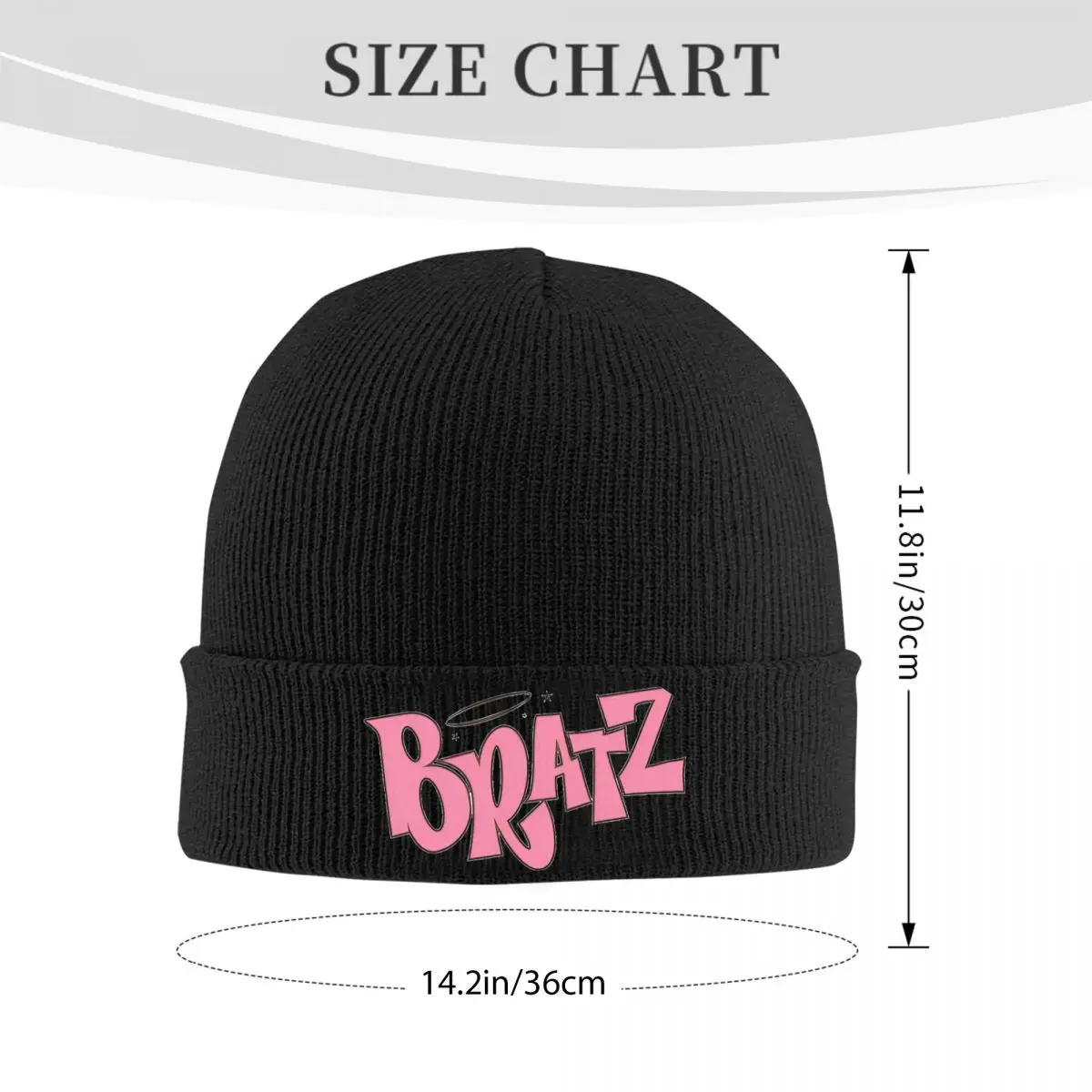 Bratz Logo Knitted Hat Women's Men's Skullies Beanies Winter Hats Doll Cartoon Hip Hop Cap