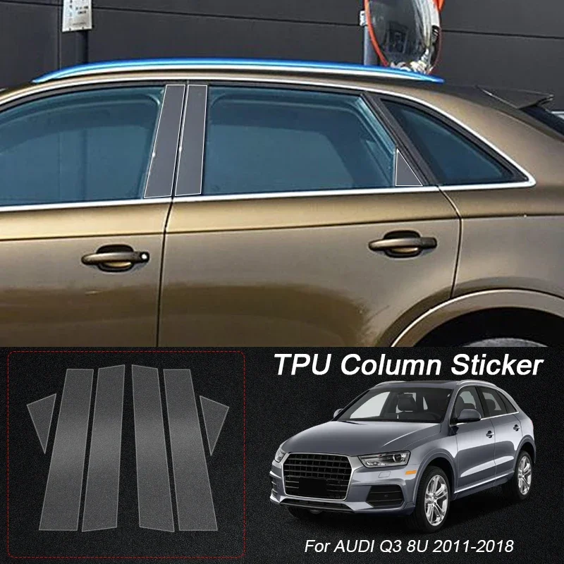 

For AUDI Q3 8U F3 Sportback Q4 E-TRON Q5 Q7 Q8 Q2 B Pillars TPU Car Protective Film Transparent Body Sticker Paint Protection