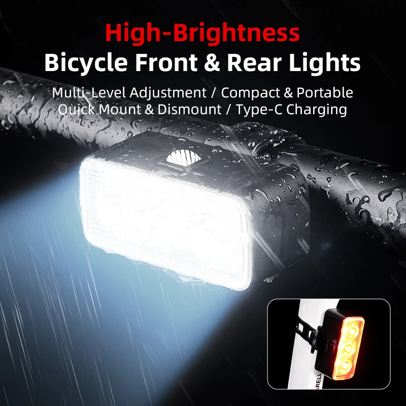 Cycling Bicycle Front Rear Light Set Bike USB Charge Light MTB Taillight Bicycle Accessories Cycling Lantern For Night Riding