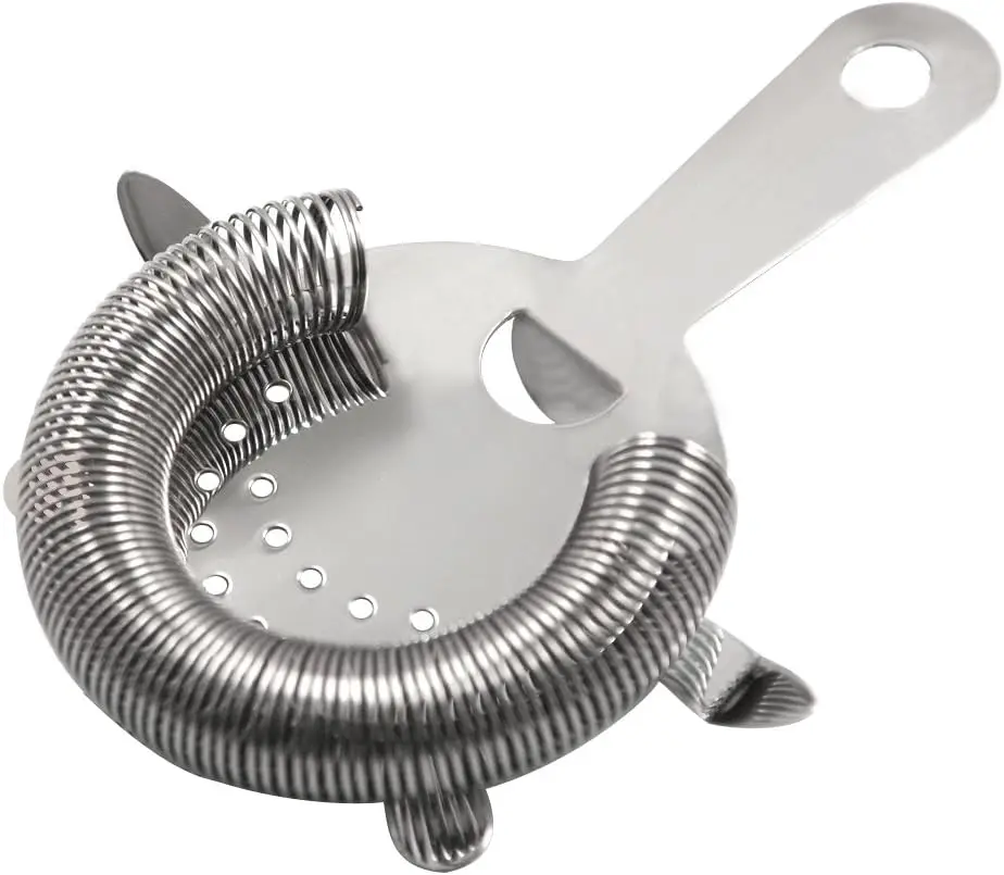 

Cocktail Strainer Stainless Steel Bar Strainer Professional 4 Prong Strainer with 100 Wire Spring