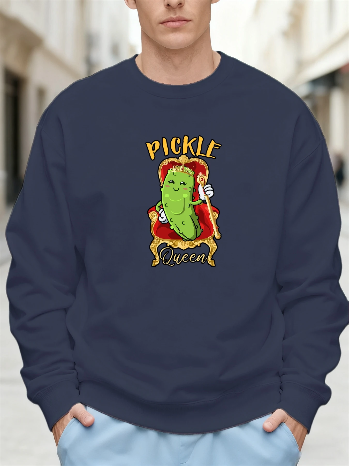 وصل حديثًا لعام 2025 سترة مخلل الملكة اللطيفة بتصميم كلاسيكي على شكل تاج عرش جرافيك 100% قطن كبيرة الحجم للرجال سترة غير رسمية يومية #2