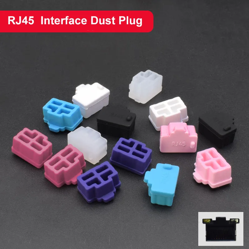 

10Pcs RJ45 Interface Dust Plug soft rubber cover network connector end cover router connection end dust plug