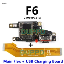 For Xiaomi Poco F6 USB Type-C 2.0 Charging Connector Board Port Dock With Microphone Mainboard Motherboard Main Flex Cable 90W