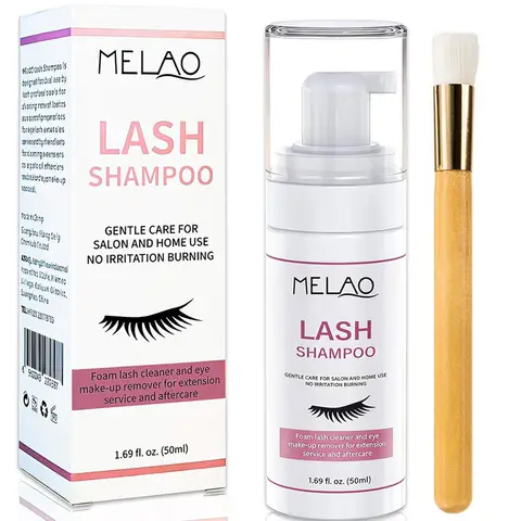Eyelash Extension Cleanser Eyelid Foaming Cleanser Lash Shampoo for Extensions & Natural Lashes, Non-Irritating,Salon & Home Use