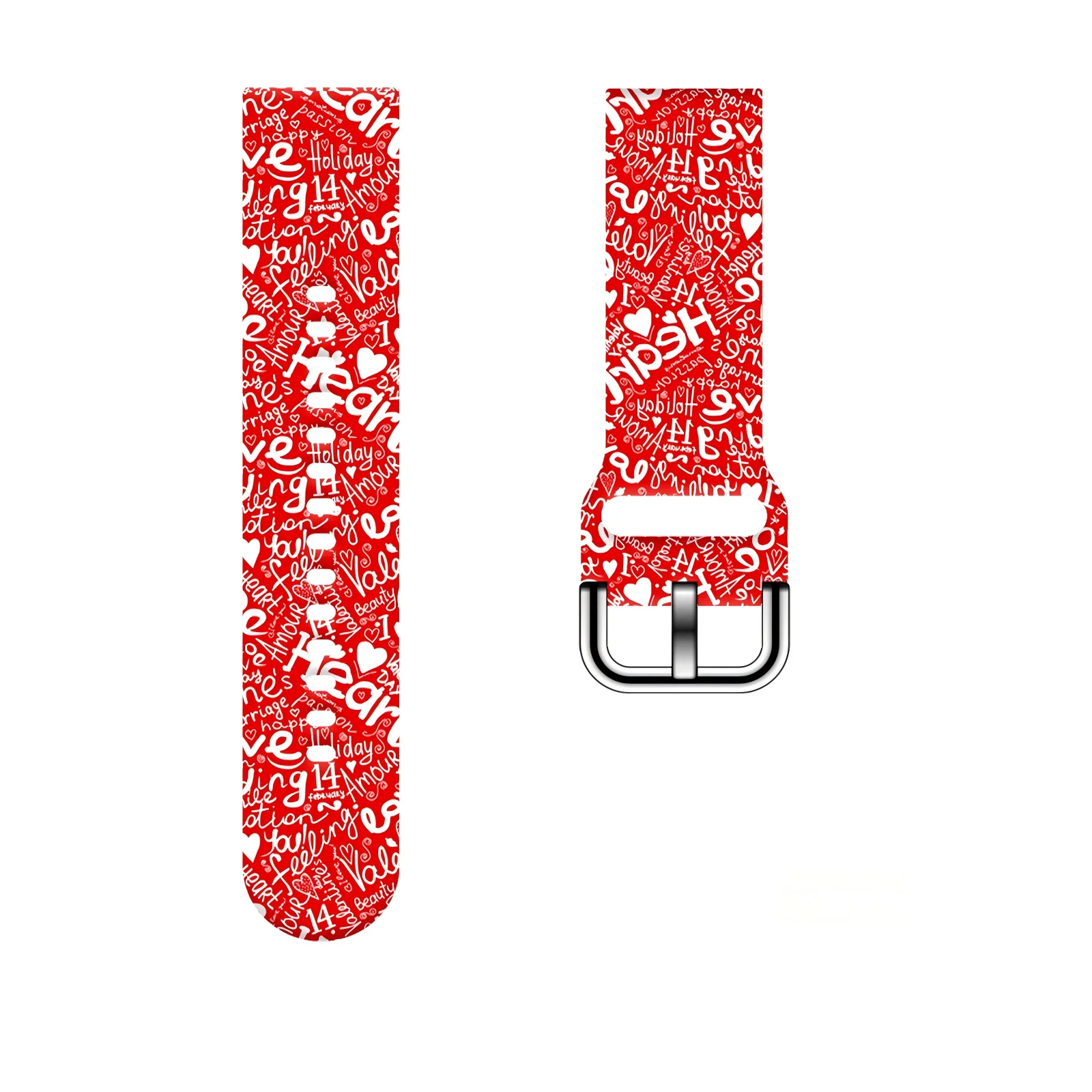 

Passionate Valentine's Day Print Strap for Samsung Galaxy Watch 7/6/5, 20mm Universal Band Fits 40mm 44mm Xiaomi Huawei Amazfit