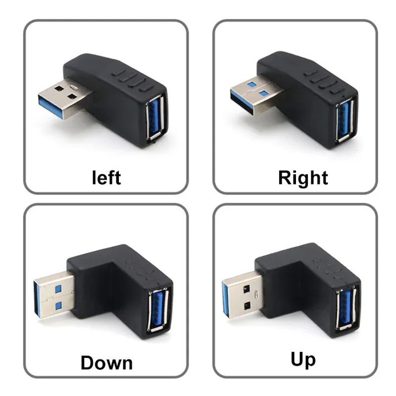 4 packs/1 pack USB 3.0 Extension Adapter, 90 Degree Angle Male to Female Converter Space Saver, for PC Laptop Cable Management.