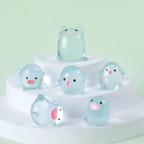 Funny Cute Clear Water Dew Elf Luminous Resin Craft Miniature Figure Tiny for Bonsai Microlandscape Fairy Garden Decor