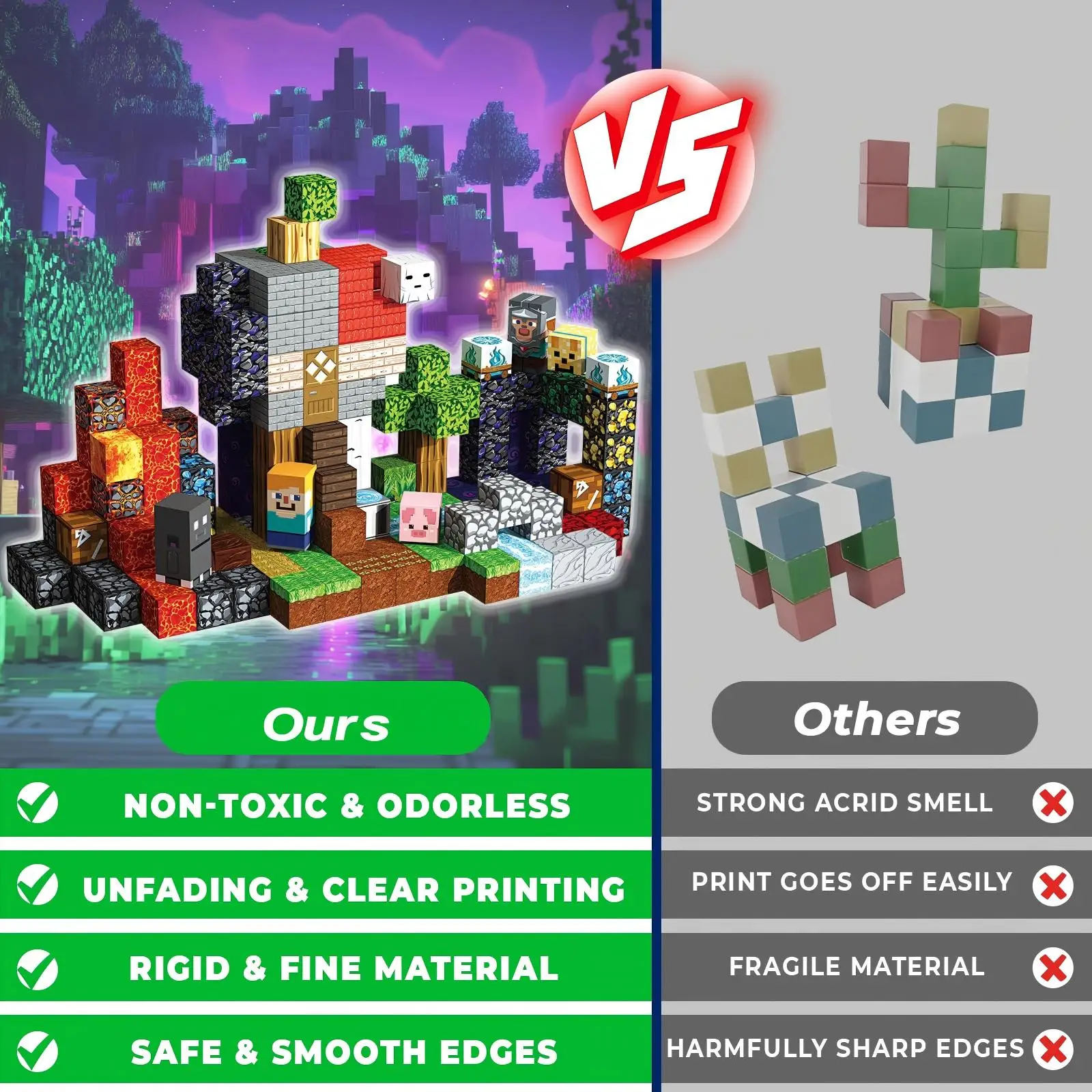 200 قطعة كتل مغناطيسية ألعاب مغناطيسية للأطفال، مكعبات بناء تعليمية من مونتيسوري لألعاب الأطفال هدايا العيد