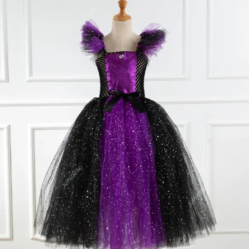 

FC6New Models Halloween Costume for Girls in Europe and America Cospaly Witch Creative Small Bright Film Long Dress Dress@FC8！