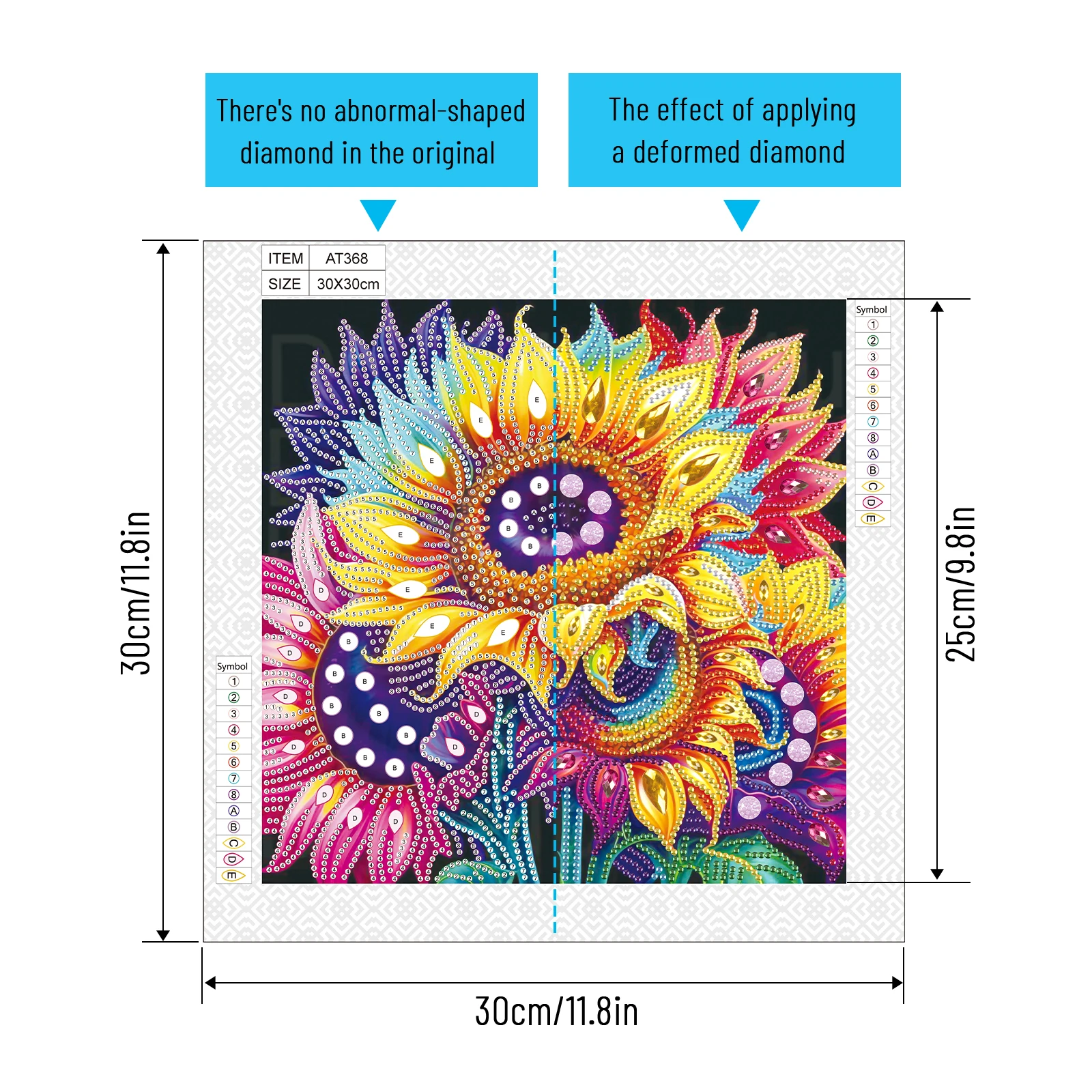DIY Sunflowers Diamond Art Painting Kits for Adults,5D Special Shape Crystal Rhinestone Diamond Art Kits for Beginners