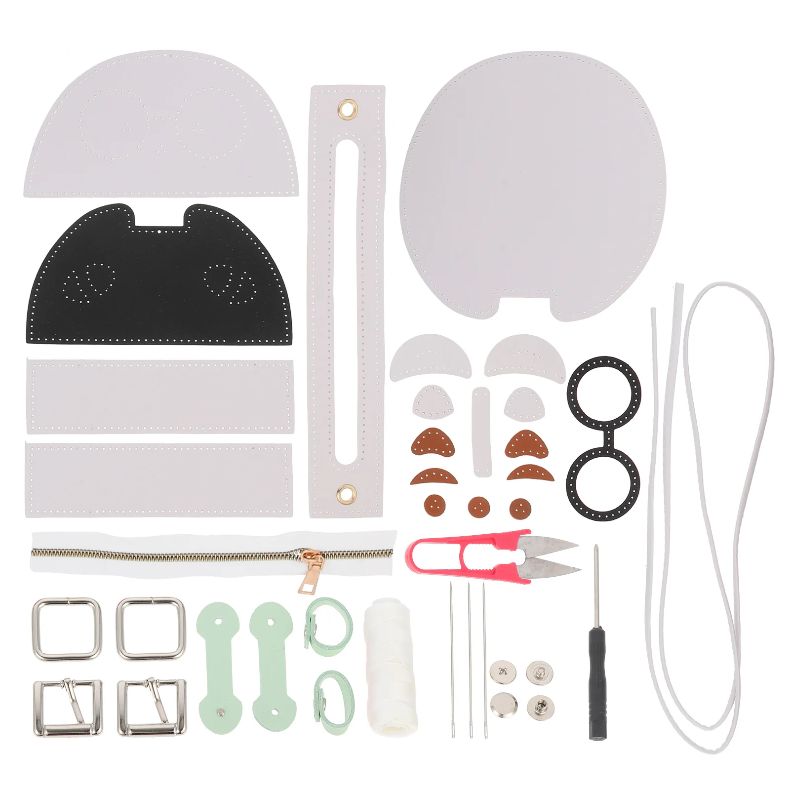 

1 set DIY Bear Shaped Bag Material Kit PU Handmade Craft Accessories Set for Tote Bags Beginner Professional Use Hat