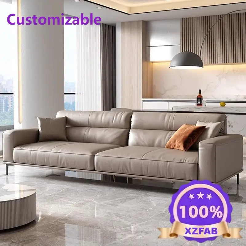 Factory Direct 2026 Office Sofa Simple Modern Fashion Meeting Business Reception Room Italian Light Luxury Leather Art