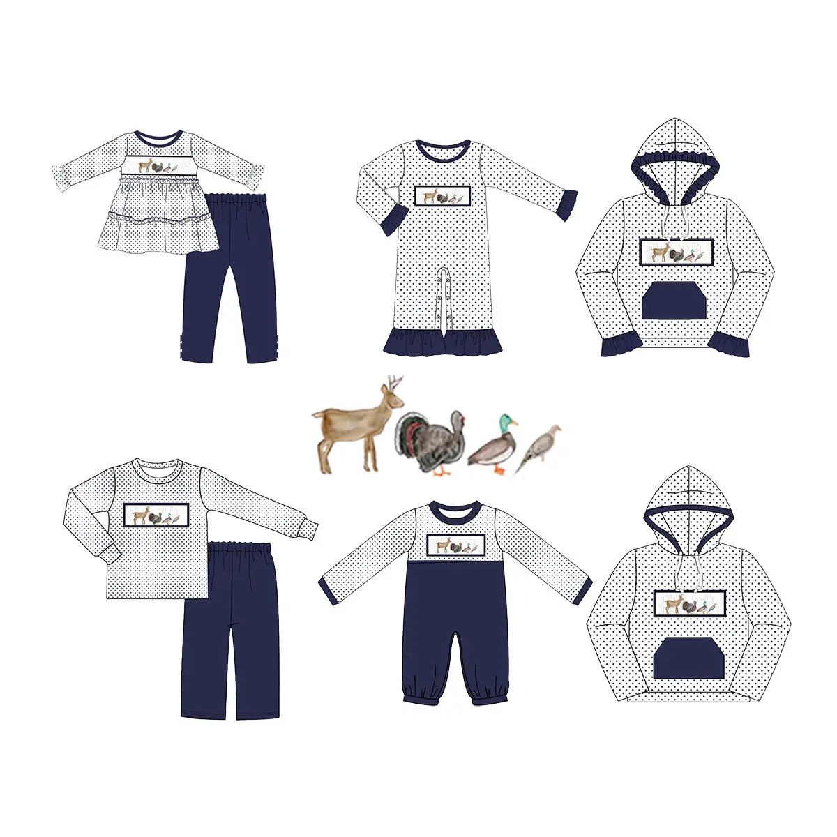 

Kids Clothing Set Polka Dot Animal Print Outfits Long Sleeve Top Pants Hoodie Romper Casual Baby Toddler Clothes