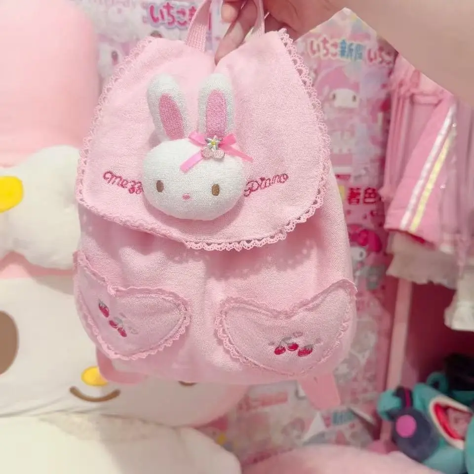 Japanese Cute Cartoon Mp Jojifuku Y2k Accessories Strawberry Rabbit Backpack 2026 New Large Capacity Sweet Girl Kawaii Backpack