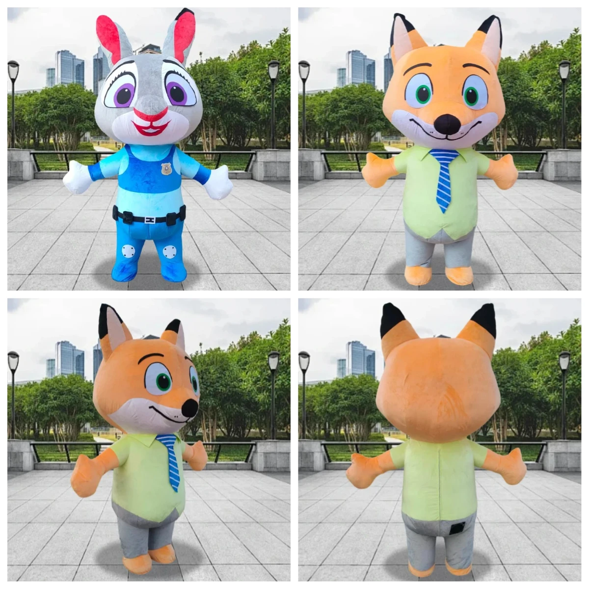 

Potdemiel Giant Zootopia Rabbit Judy Fox Nick Sloth Inflatable Cosplay Costume Disney Cartoon Character Fancy Dress No Battery