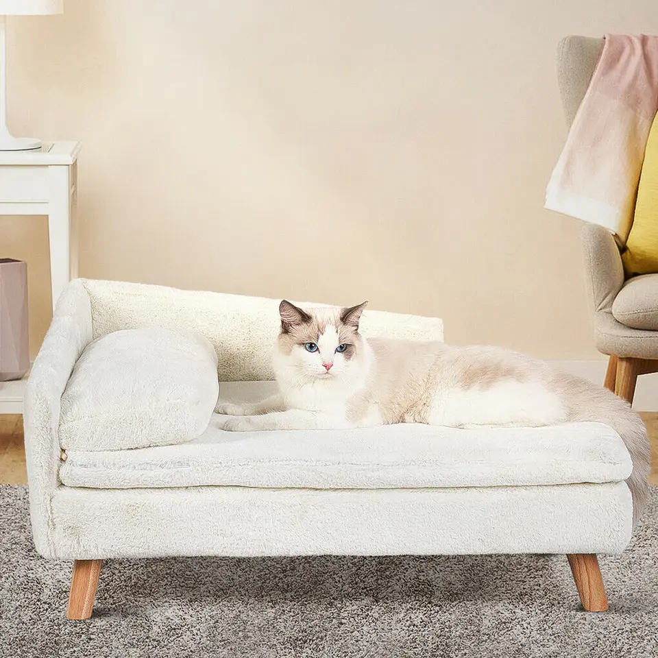 Elevated Wood Leg Dog Cat Sofa Lounge Bed