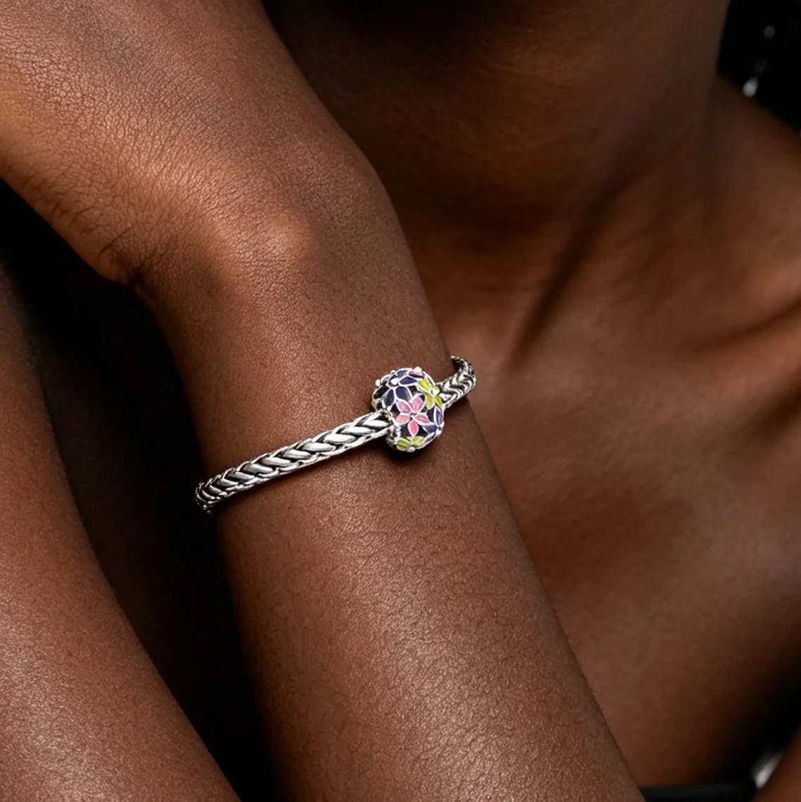 Festive Fantasy Silver Trinkets, Enamel Crystal Beads to Compose Personalized Hand‑made Jewelry Bracelet, Nice Gift for Girls