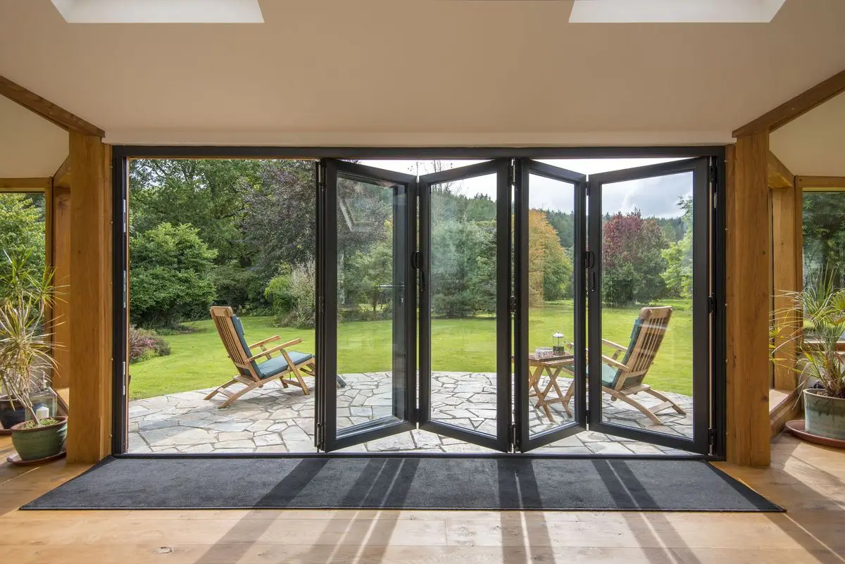Folding Doors for House Apartment Aluminum Frame Metal Entrance Doors for Home Double Glazed Bi Folding Door with High Security