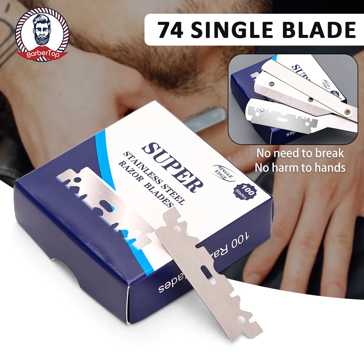 100pcs Stainless Steel Safety Razor Blades for Shaving Replacement Men's Shaver Barber Blade Tool