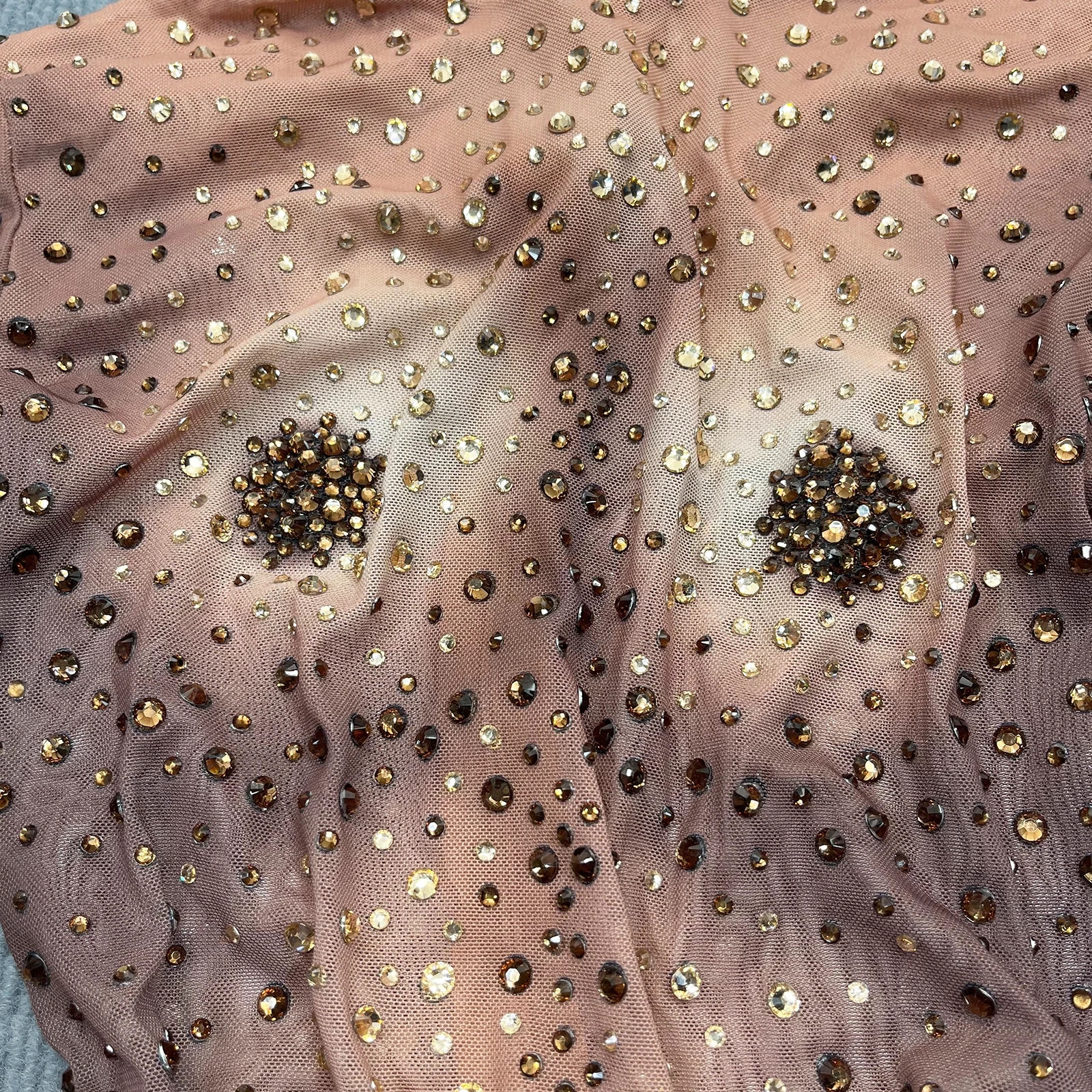 Drag Queen Kostuums Podium Sexy Naakt Vrouwen Strass Jumpsuit Lange Mouw Club Pole Zanger DS Show Turnpakje Dans Verjaardagsfeestje