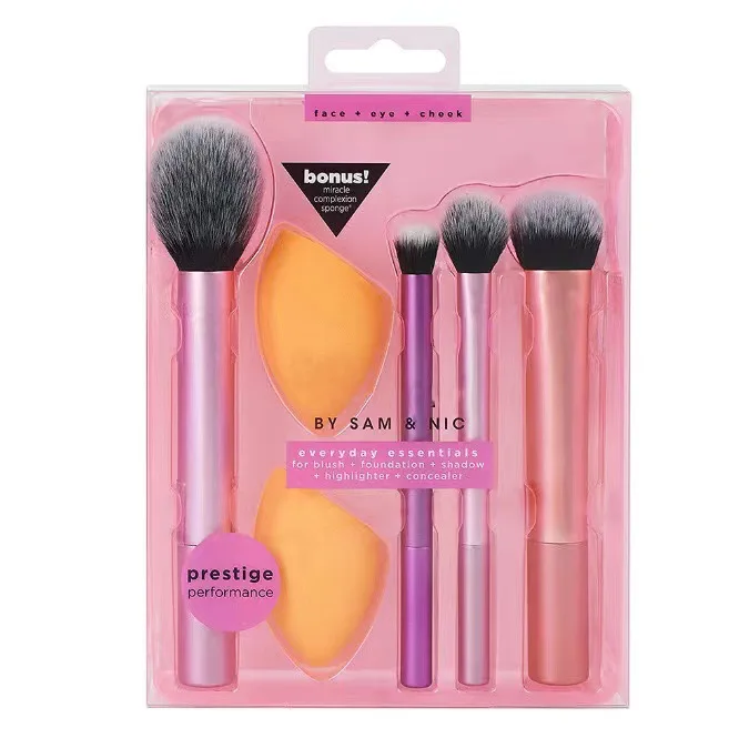 Brocha de maquillaje ecológica, juego de brochas de maquillaje, juego de brochas de maquillaje, base en polvo suave y esponjoso, herramienta suave y esponjosa de belleza para mujer