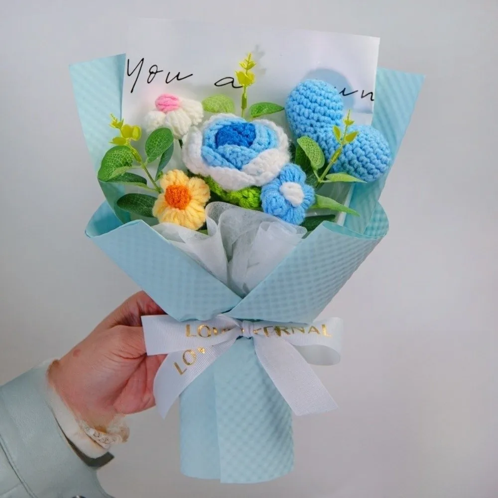 

New Handmade Crochet Flower Bouquet Bag Unique Handmade Crochet Flowers Eternal Crochet Flower Birthday