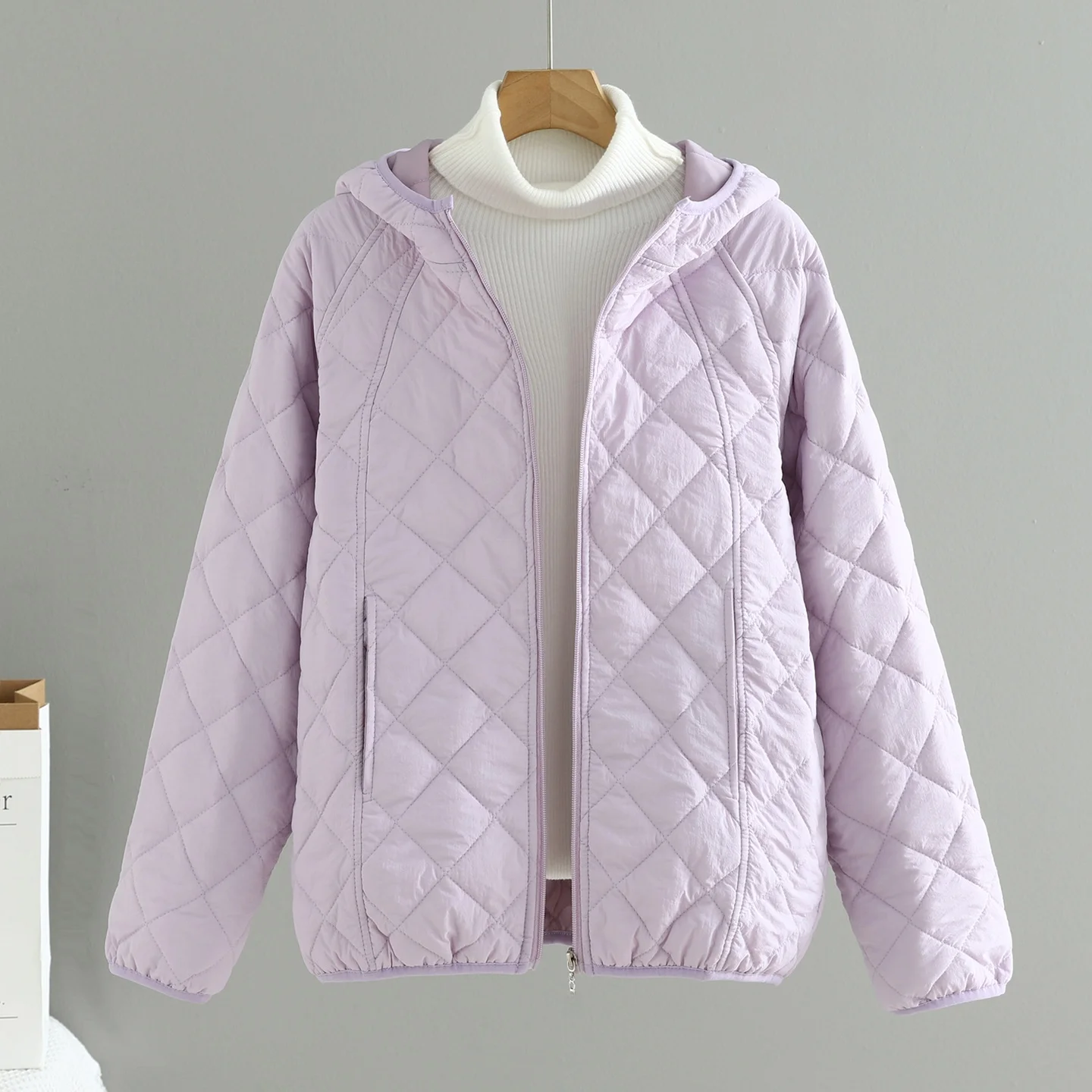 Korean Style Hooded Quilted Cotton Jacket Women's Short Coat Warm Slim Fit Autumn Winter New Arrival Diamond Patterned Cotton...
