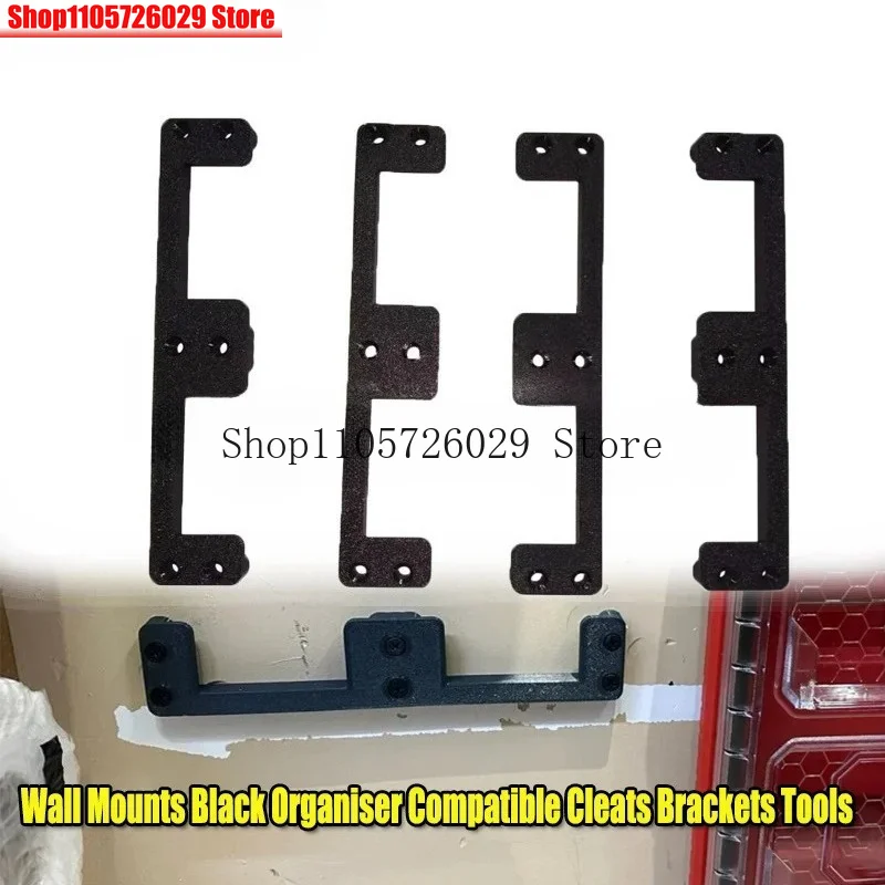 4PCS For Milwaukee PACKOUT Wall-Mounted Bracket Black Organiser Compatible Cleats Brackets Tools Storage Applicable Fixtures