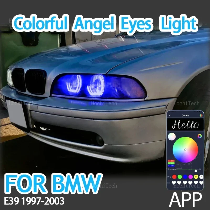 

RGB multi colors DTM style Light Rings APP control DRL LED Angel Eyes Kit for BMW 5 SERIES E39 525i 528i 530i 540i 1997-2003