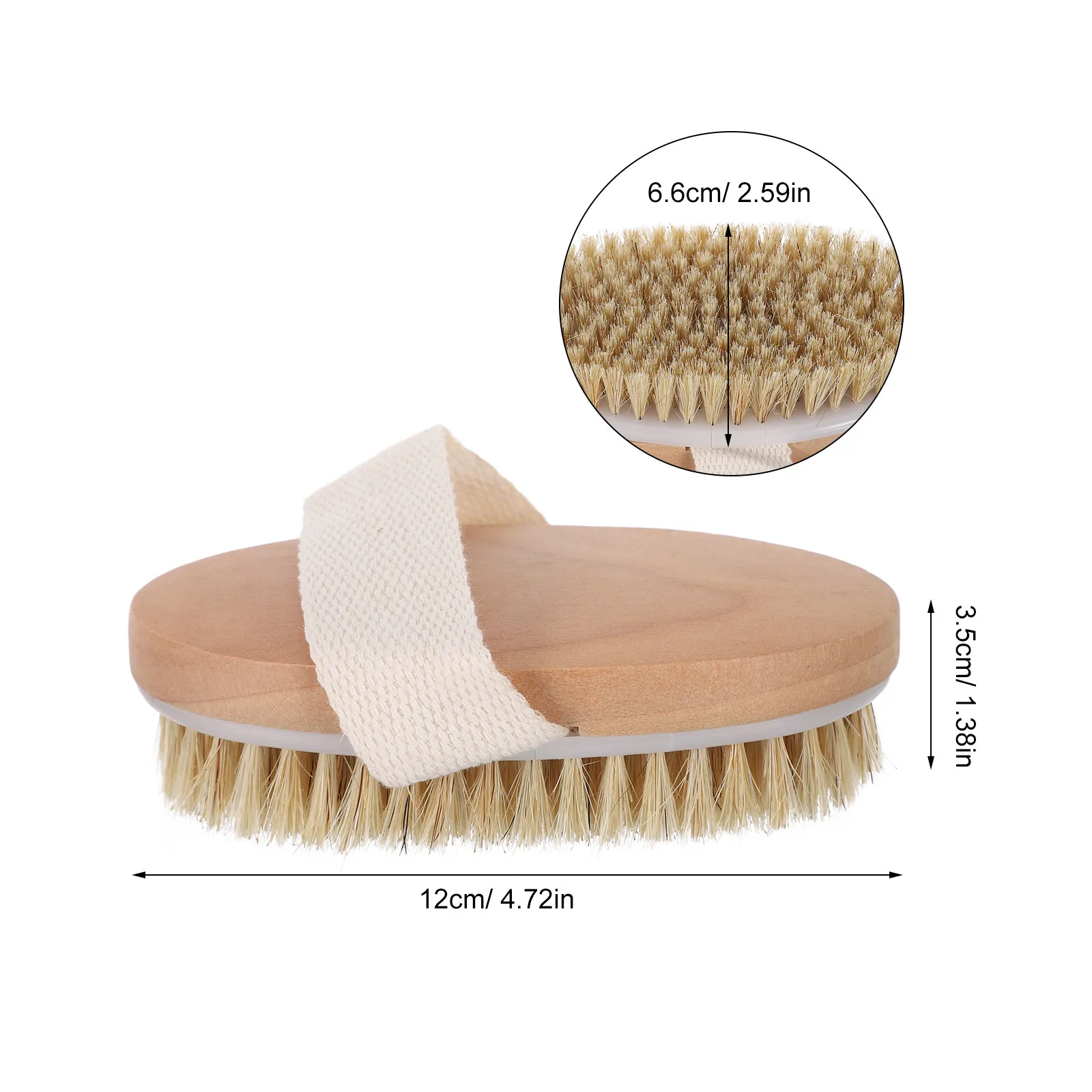 Natural Wood Handle Body Brush with Soft Bristles for Dry Skin Exfoliation Circulation Stimulation Lymphatic Drainage Spa