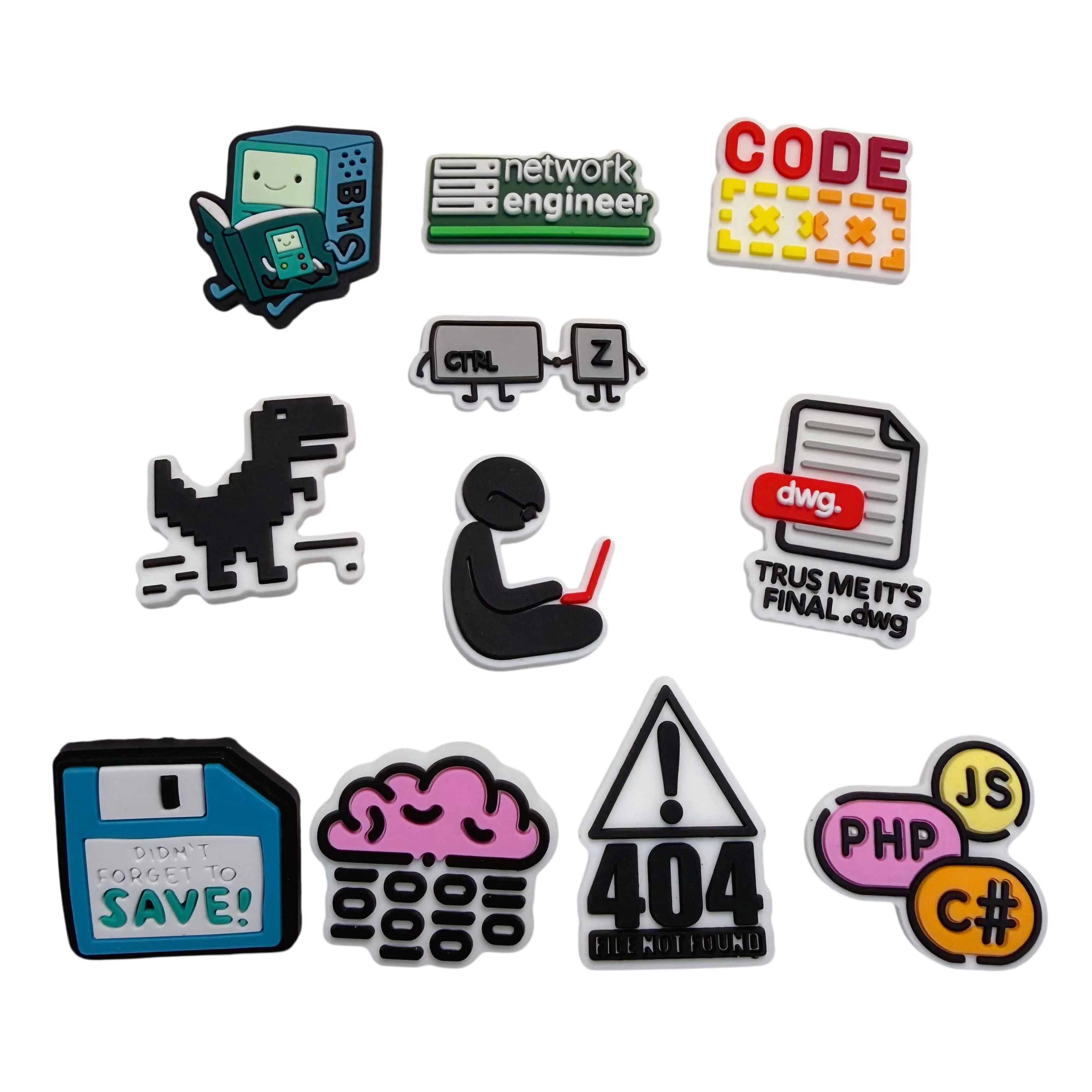 New Arrival 1/11Pcs It's Final Dwg Man PVC Shoe Decoration Code Keyboard Internet Series Fit Holiday Present