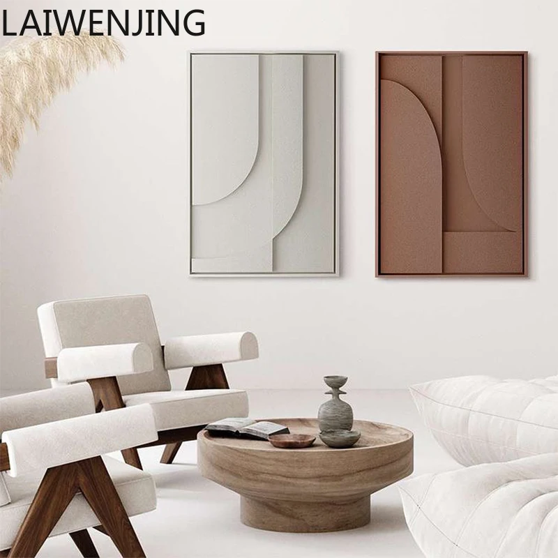 

MJY Modern Minimalist Wood Carving Three-Dimensional Sofa Background Wall Living Room Bedroom Handmade Hanging Painting