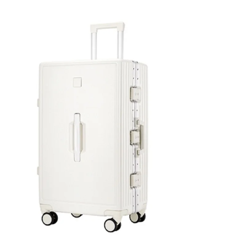 Large VolumeCute Solid Color 100% Aluminum Frame Trolley Case Wear-resistant Universal Wheel Luggage Customs Lock Anti-theft