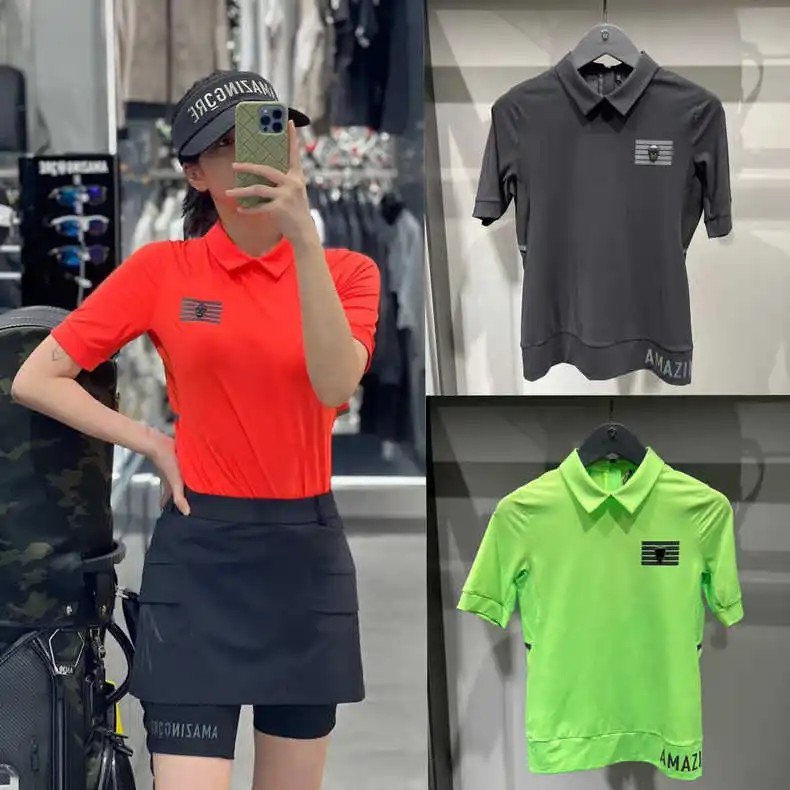 

Golf Clothing Women's Summer Ice Silk Sunscreen Short Sleeves Woman Golf T Shirt