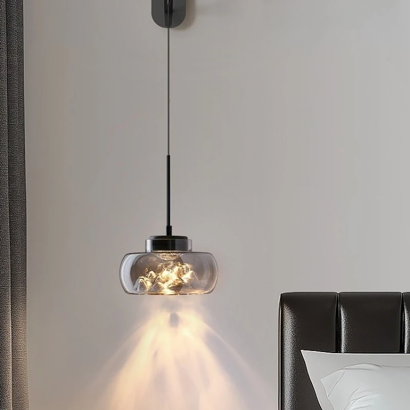 Bedroom bedside chandelier wall lamp, eye protection full spectrum can be lifted and lowered creative personalized decoration