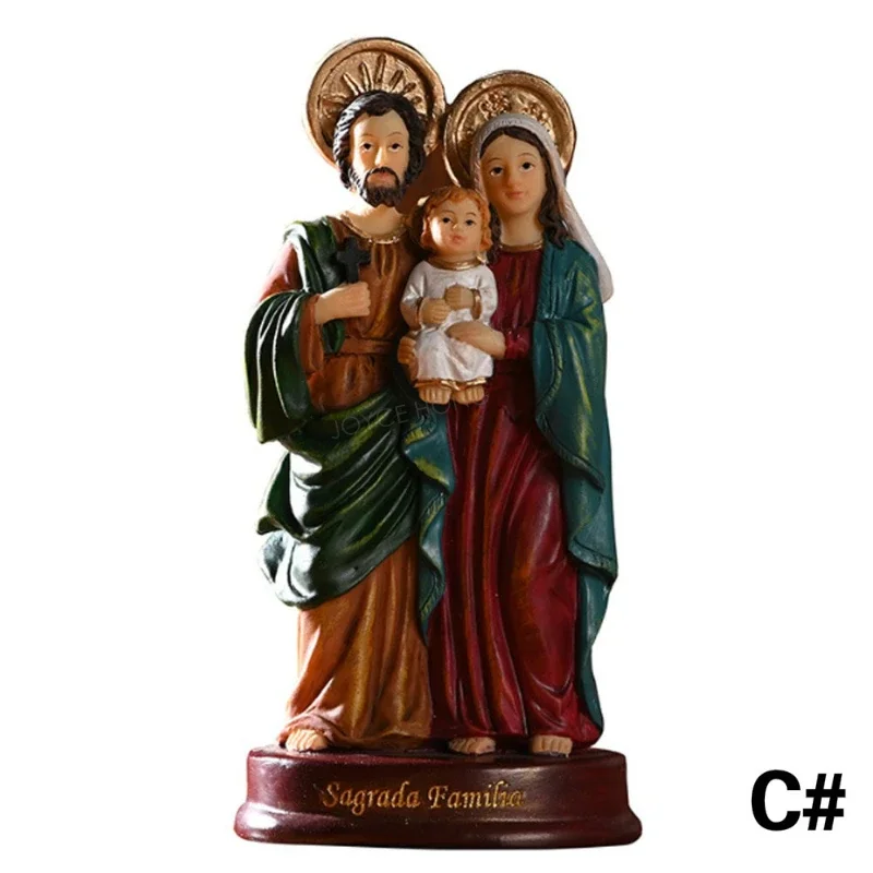 1pc Blessed Saint Virgin Mary Sculpture Jesus Christ Tabletop Statue Figurine Our Lady of Lourds Statue Figures