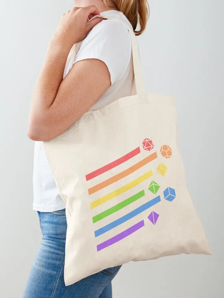 

Rainbow Dice Set Tabletop RPG Gaming Tote Bag Canvas stote bag Cloth bag Canvas for beach