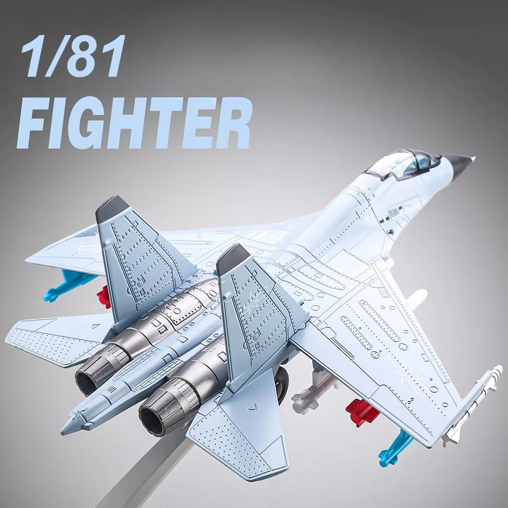 

1:81 J-16 Multirole Fighter Alloy Diecast Model Toy Car Sound Light Pull Back Metal Body Miniature Military Aircraft Child Gift