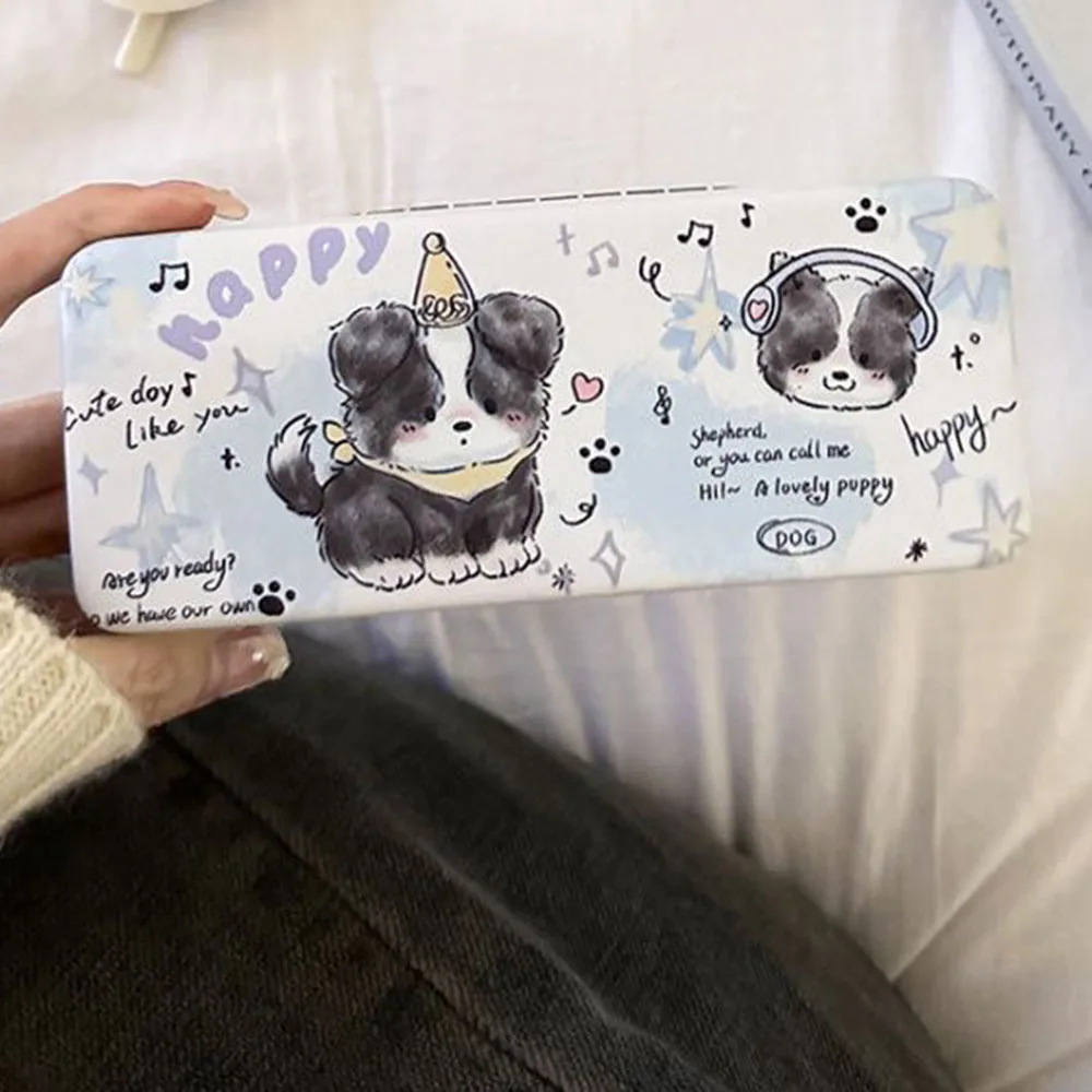 Kawaii Cartoon Collie Puppy Cat Glasses Box Japanese Portable Cute Myopia Sunglasses Dustproof Storage Box Eyewear Accessories
