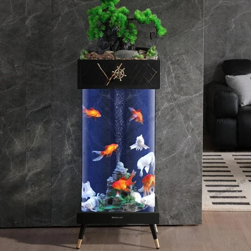 

Small fish tank filter oxygen production machine acrylic goldfish tank living room floor household