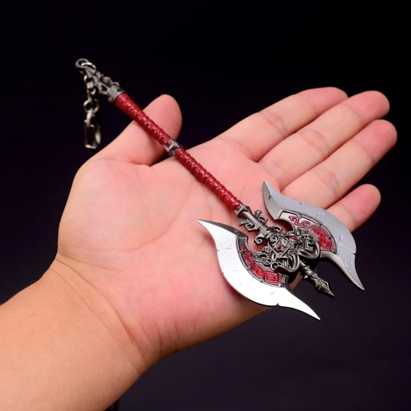 18 ซม./7.08in Hot Blooded Legend เกม Purgatory ขวานมือถือพวงกุญแจอาวุธรุ่นคอสเพลย์ Props เครื่องประดับของขวัญของเล่น
