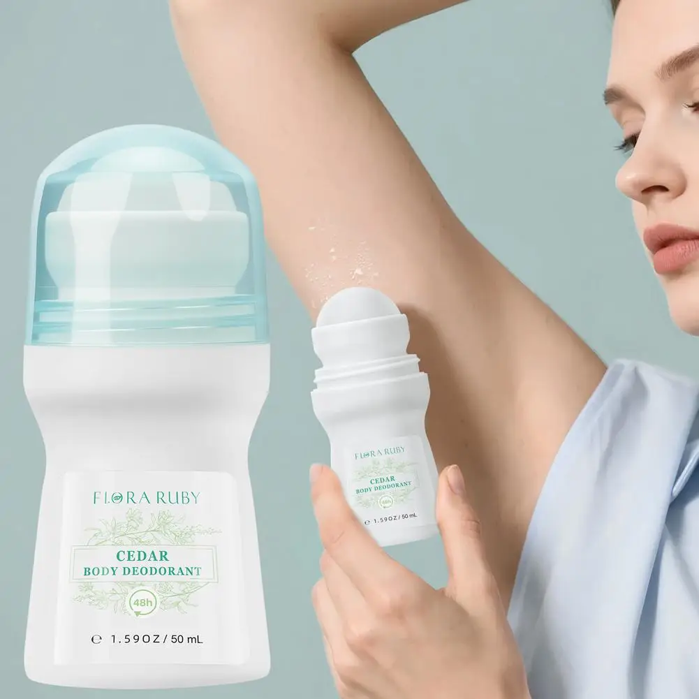 Flora Ruby Light Green Series Deodorant Roll On Women's And Men All-purpose Deodorant Roll Aluminum Free Easy To Carry