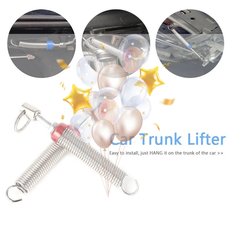 2Pcs Easy Install Car Trunk Lift Spring Adjustable Automatic Universal Rear Trunk Lid Lifter for Most Sedan Cars
