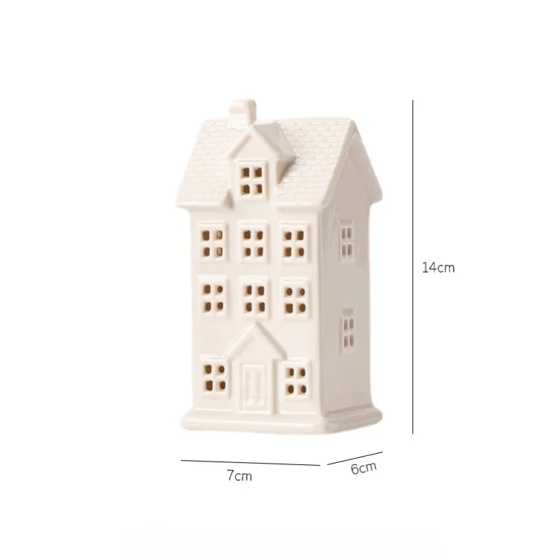 Led Ceramic Small House Small Night Light Desktop Atmosphere Props