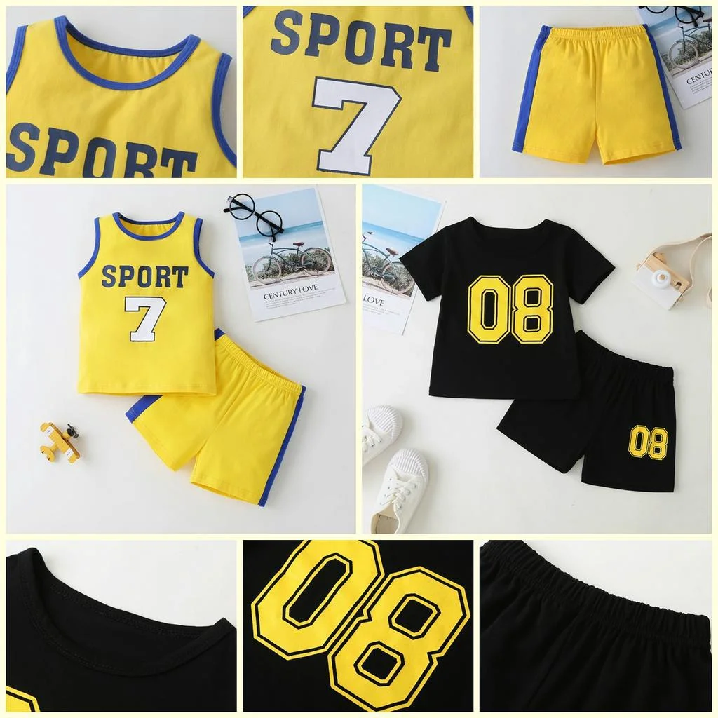 

2023 Basketball Set Boys 1-5 Years Old Summer Short Sleeve Sports T Shirt+Shorts Baby Baby Boy 2Pcs/Set Girls Sports Outfit Suit