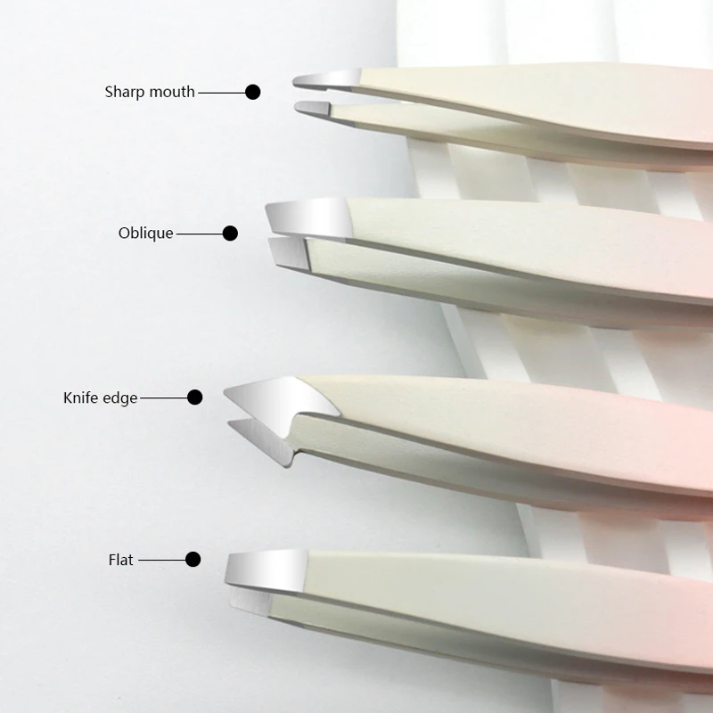 عالية الجودة الحاجب الملقط ، الشعر الملونة ، الجمال غرامة الشعر مجتذب ، الفولاذ المقاوم للصدأ مائلة الحاجب كليب ، إزالة أدوات ماكياج ، 4 قطعة #6