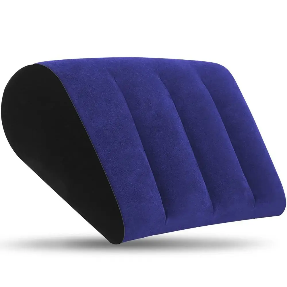 New PVC Flocking Silicone Pillow Blue+Black Triangle Cylinder Wedge Magic Cushion Soft Inflatable Relax Cushion Home