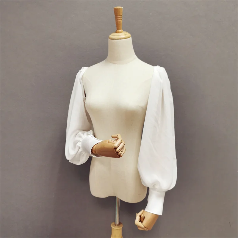 Women's Elegant Designer Long Chiffon Satin Arm Sleeve Female Vintage Photography Formal Dress Performance Party Glove R973