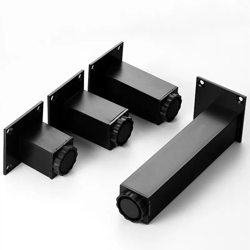 

4Pcs Aluminum Alloy Sofa Foot Square Adjustable Cabinet Foot Furniture Cabinet Foot Sofa Support Foot Furniture Accessories